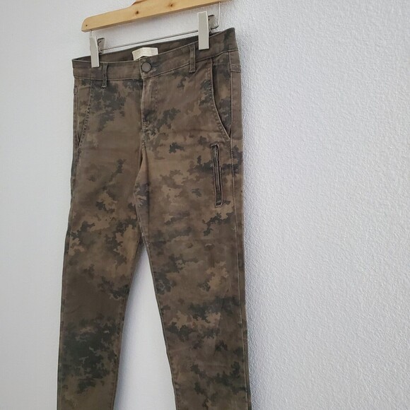 Zara Jeans 4 Green Skinny Leg Camouflage Mid Rise Stretchy Casual Grunge - Picture 5 of 9